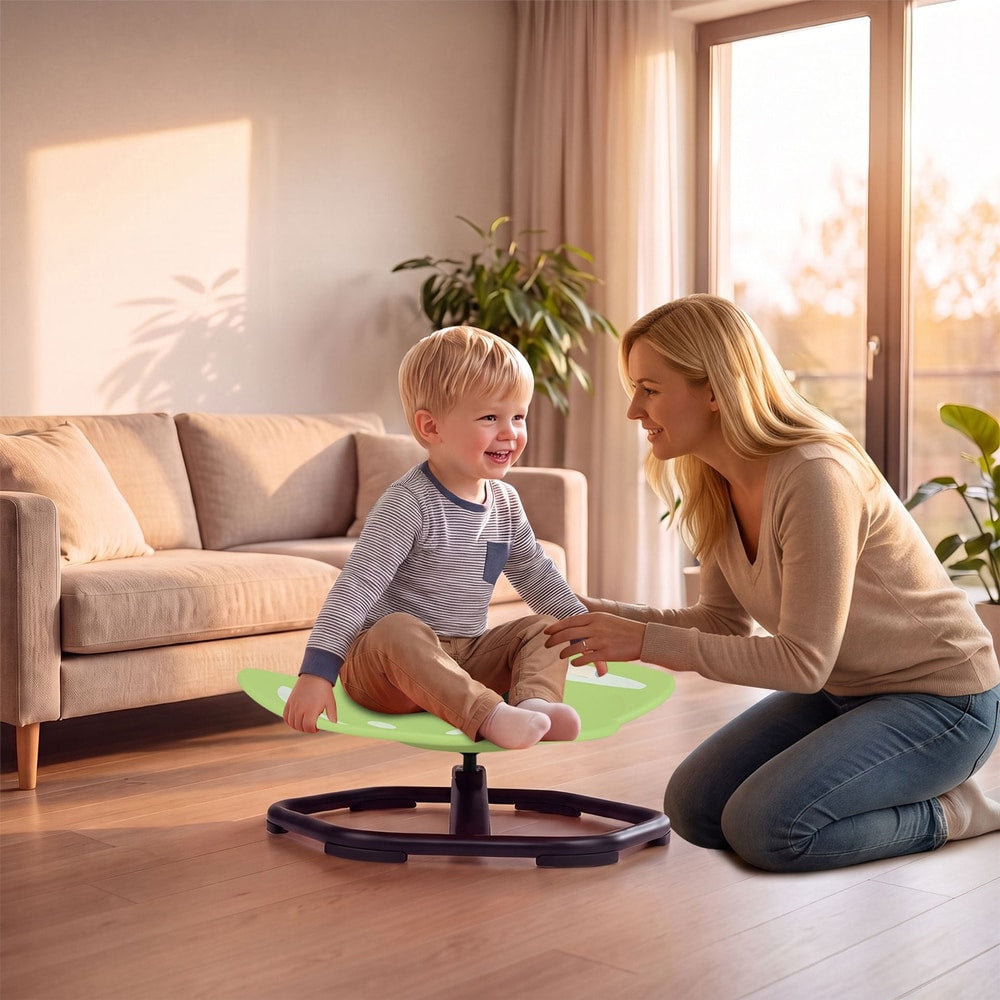 Elephant-Shaped Spinning Chair for Autistic and ADHD Kids with Dual Side Handles and Build Balance-Green