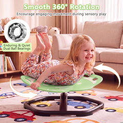 Elephant-Shaped Spinning Chair for Autistic and ADHD Kids with Dual Side Handles and Build Balance-Green