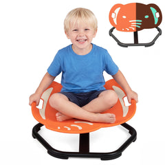 Elephant-Shaped Spinning Chair for Autistic and ADHD Kids with Dual Side Handles and Build Balance-Orange