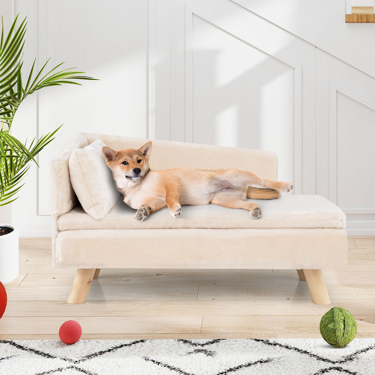 Elevated Pet Bed for Medium and Small-Sized Dogs Puppies Cats Kittens-White