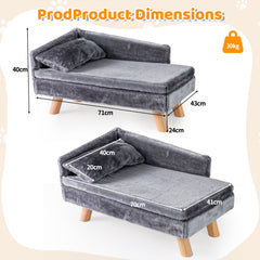 Elevated Pet Bed for Medium and Small Dogs Puppies Cats Kittens-Grey