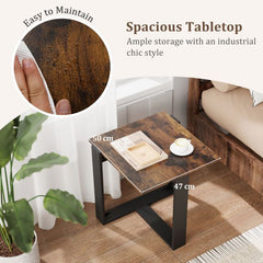 Close up of the spacious tabletop of the end table
