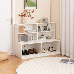 2-in-1 Entryway Shoe Cabinet with 2 Anti-tipping Kits for Living Room-White