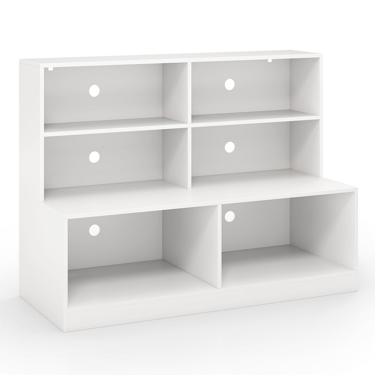 2-in-1 Entryway Shoe Cabinet with 2 Anti-tipping Kits for Living Room-White