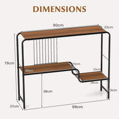 2-Tier Console Table with Storage Shelf and Metal Frame