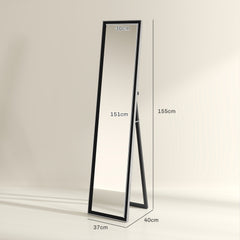HOMCOM Glitter Frame Full-Length Mirror - Black