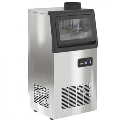 HOMCOM Commercial Ice Maker Machine, 36kg/24H Stainless Steel Under Counter or Freestanding Ice Machine, Silver