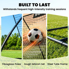 SPORTNOW Football Rebounder Net, Portable Kickback Football Rebounder Net with Carry Bag and Ground Stakes