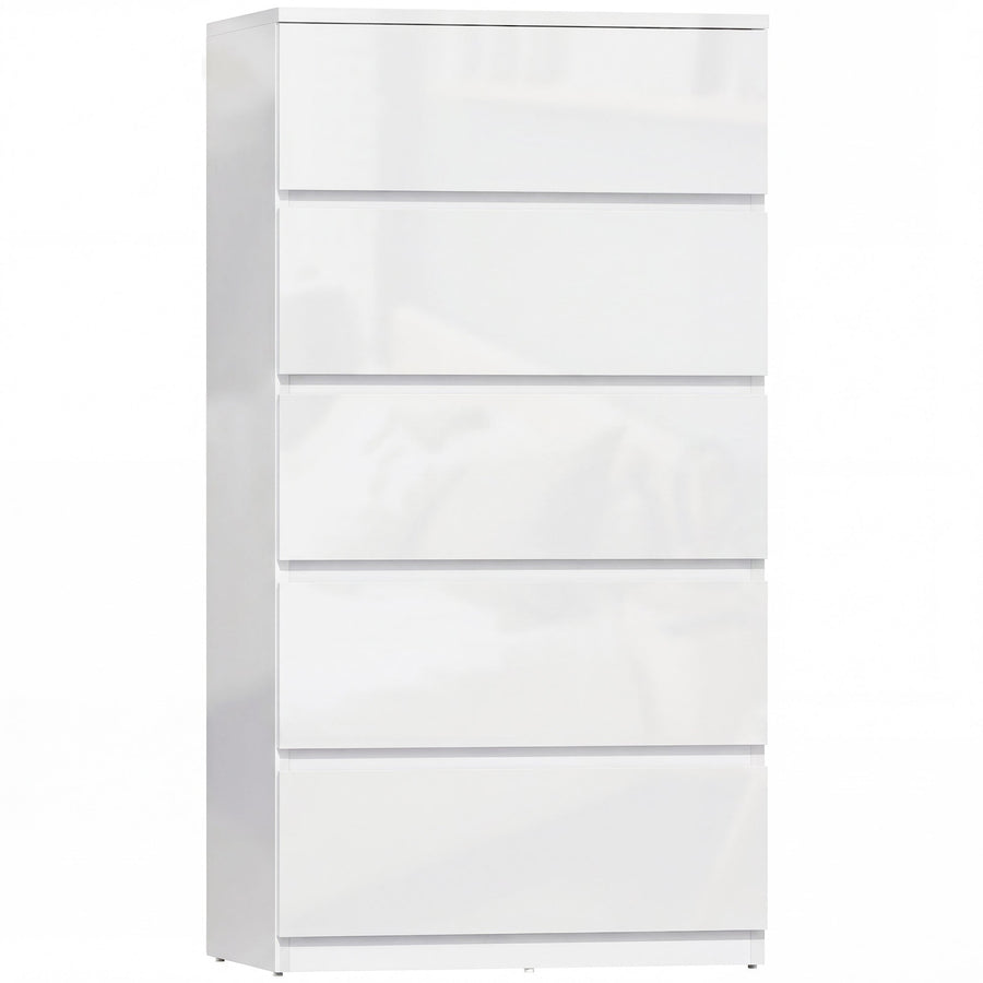 HOMCOM Chest of Drawers, 5-Drawer Storage Cabinets, Modern Dresser, Storage Drawer Unit for Bedroom