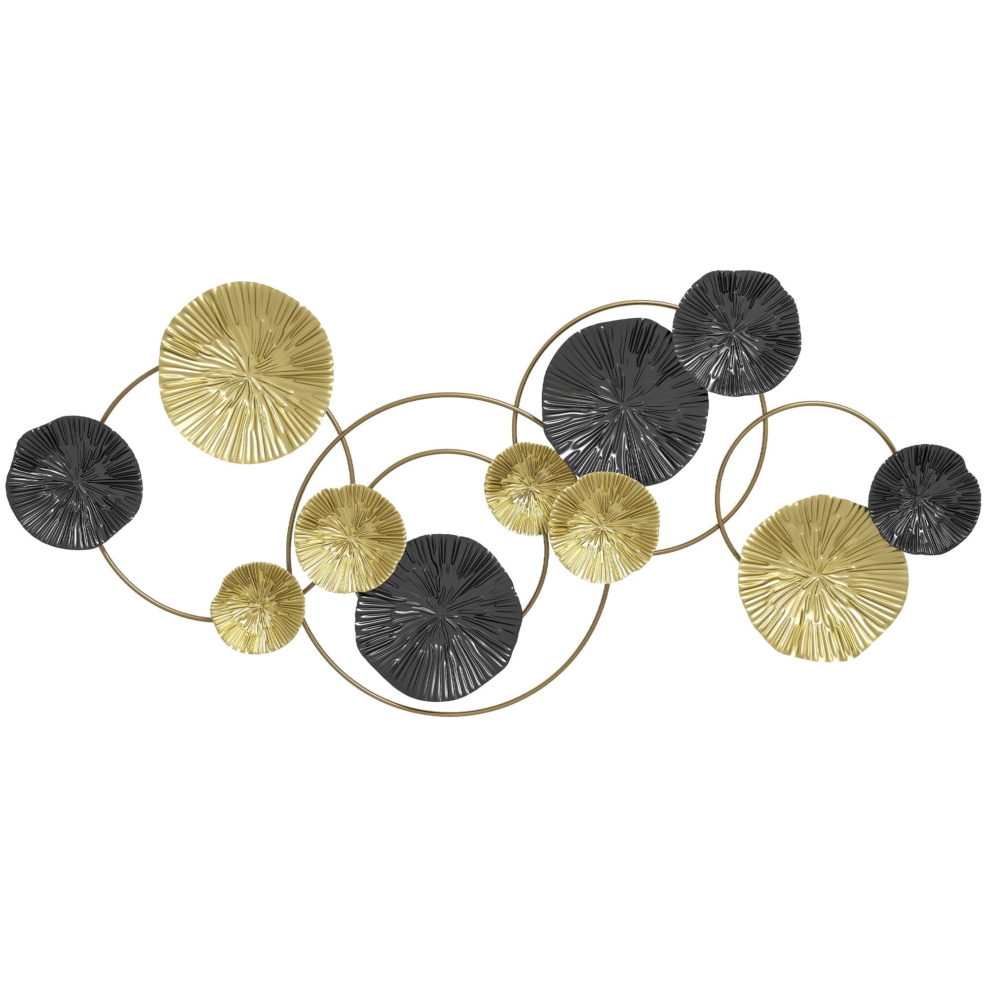 HOMCOM Metal Wall Art, Modern Hanging Wall Decor with Multi-Disc Design for Living Room