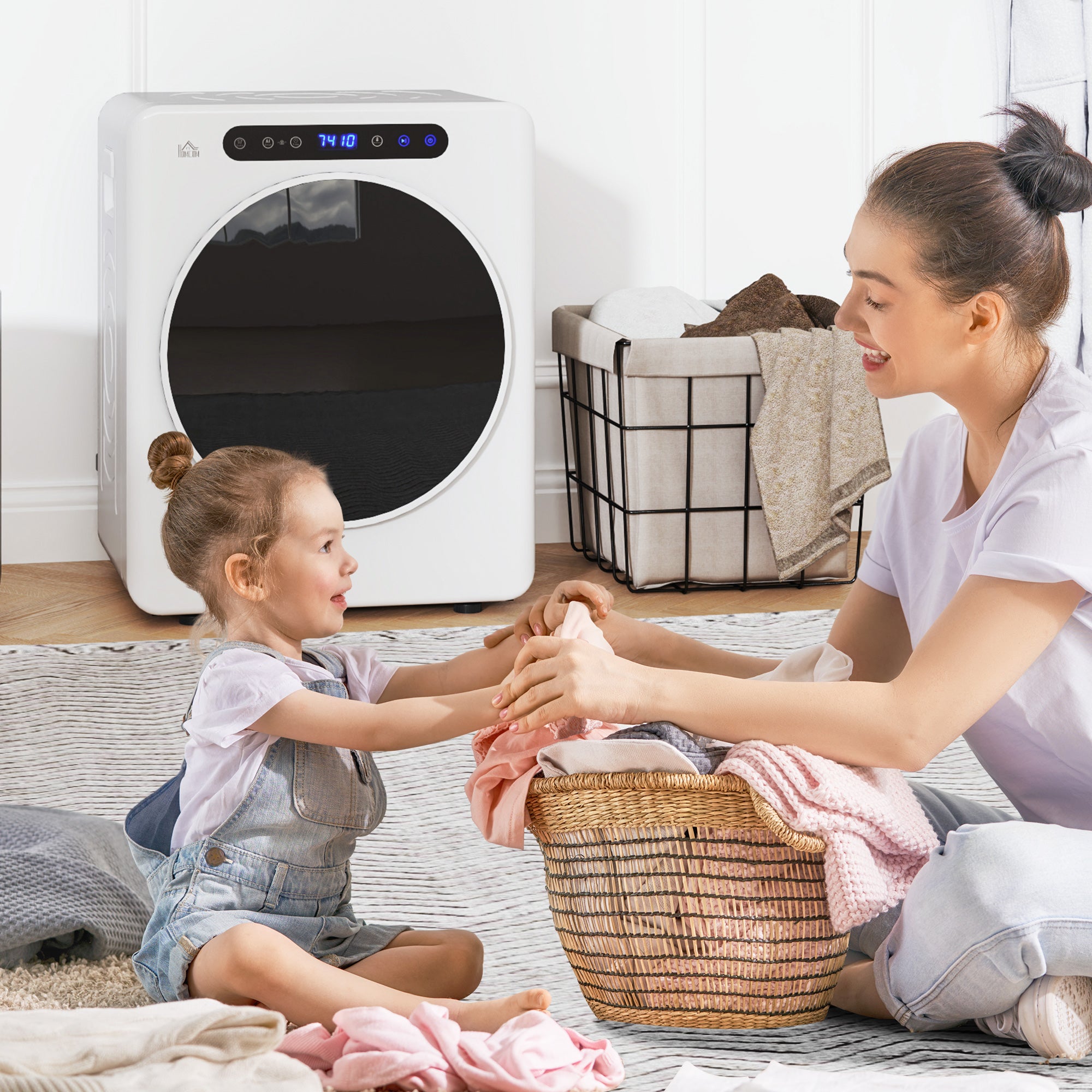 HOMCOM 4kg Compact 40-60√¢‚Äû∆í Tumble Dryer - White