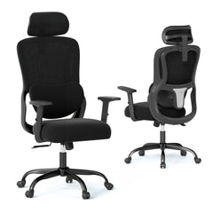Ergonomic Office Chair with Headrest High Back Desk Chair-Black