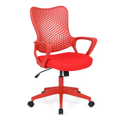 Ergonomic Office Chair with Padded Cushion and Butterfly Backrest Adjustable Swivel-Red