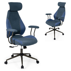 Ergonomic Office Chair with Suede Fabric and 2D Headrest