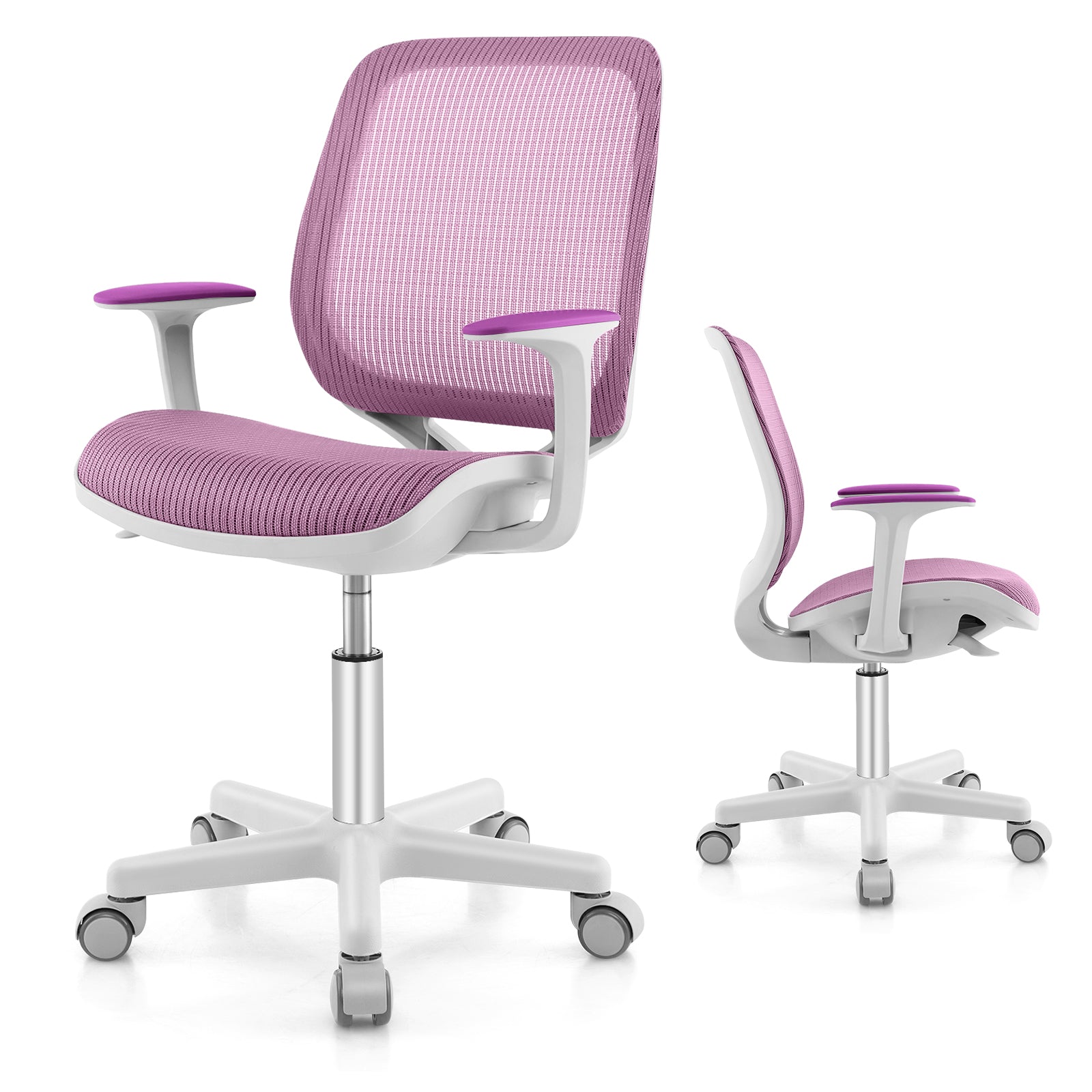 Ergonomic Children Study Chair with Breathable Mesh Back-Purple