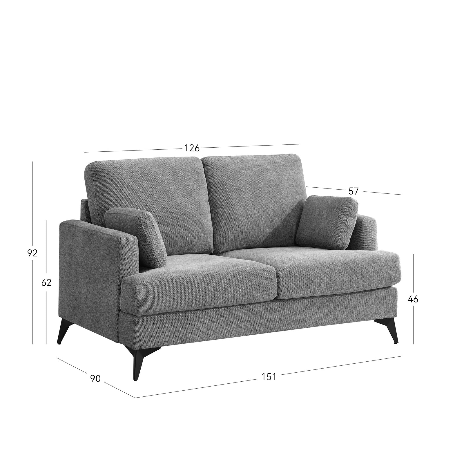 Ervin Sofa 2 Seater Grey