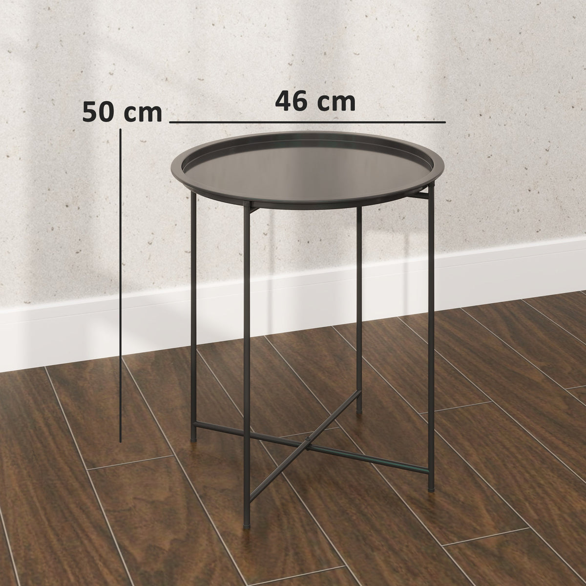 Outsunny Steel Removable Tray Top Garden Table - Black - product image 3