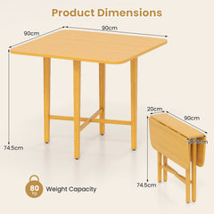 Extendable Dining Table Drop Leaf Kitchen Table for Small Spaces with X-shaped Frame-Natural
