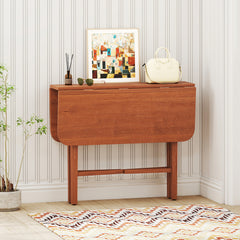 Extendable Dining Table Drop Leaf Kitchen Table for Small Spaces with X-shaped Frame-Walnut