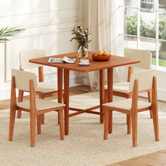 Extendable Dining Table Drop Leaf Kitchen Table for Small Spaces with X-shaped Frame-Walnut