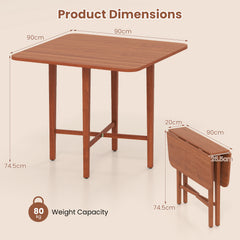 Extendable Dining Table Drop Leaf Kitchen Table for Small Spaces with X-shaped Frame-Walnut