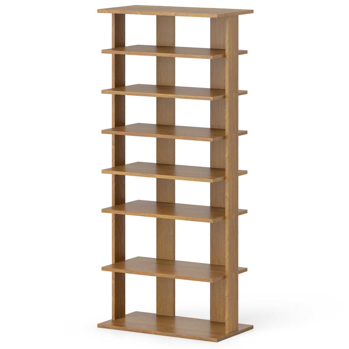 Extra Wide Wooden Vertical Shoe Rack with 7 Shelves-Natural