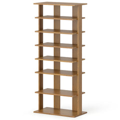 Extra Wide Wooden Vertical Shoe Rack with 7 Shelves-Natural