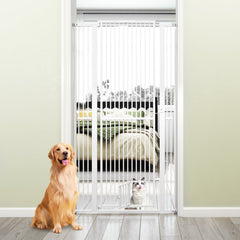 171 cm Extra Tall Pet Gate Heavy-Duty Metal Cat Gate with Wide Opening-White