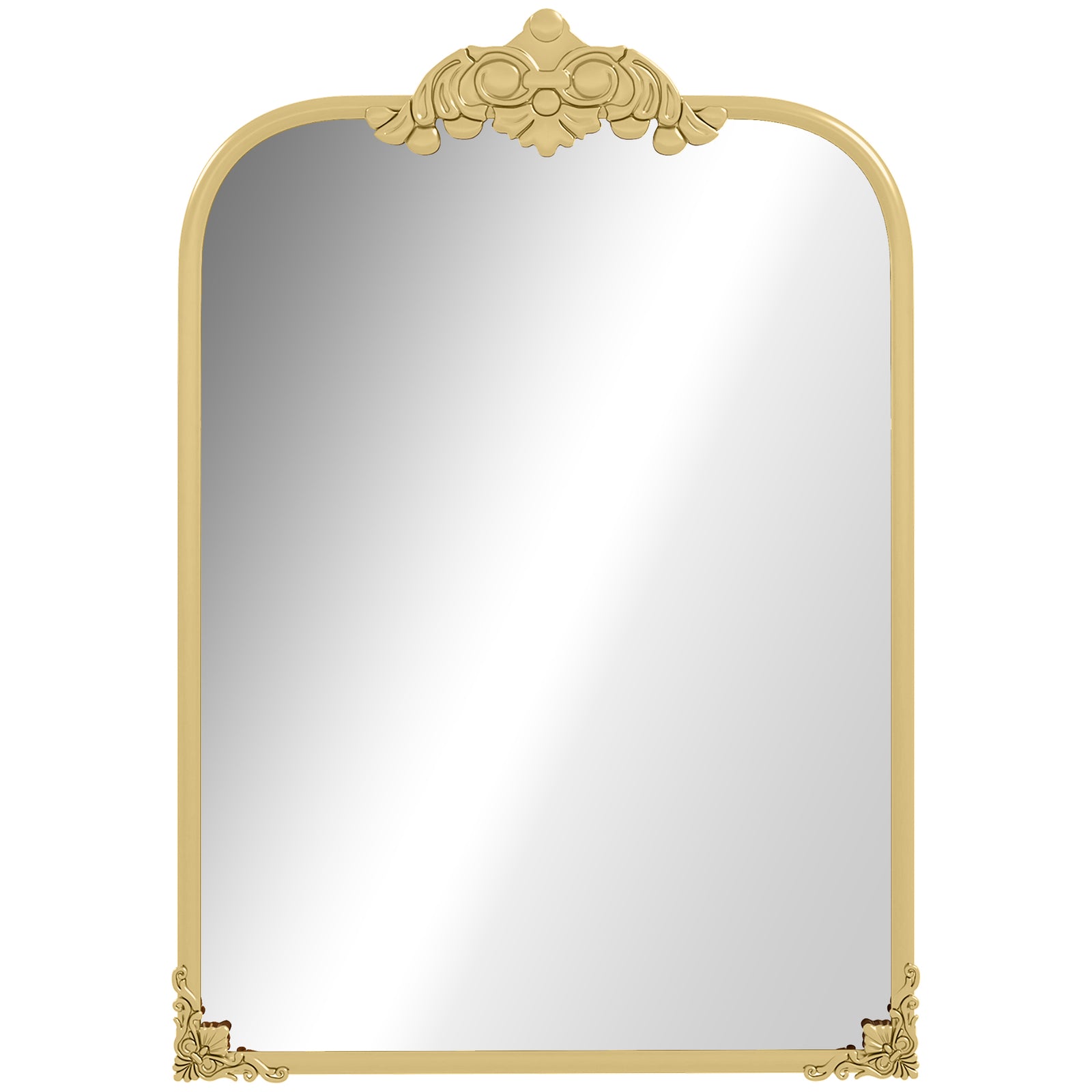 HOMCOM Wall Mirror, Decorative Baroque Mirror with Metal Frame, for Bedroom and Living Room, 60 x 87 cm, Gold Tone