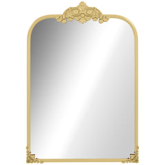 HOMCOM Wall Mirror, Decorative Baroque Mirror with Metal Frame, for Bedroom and Living Room, 60 x 87 cm, Gold Tone