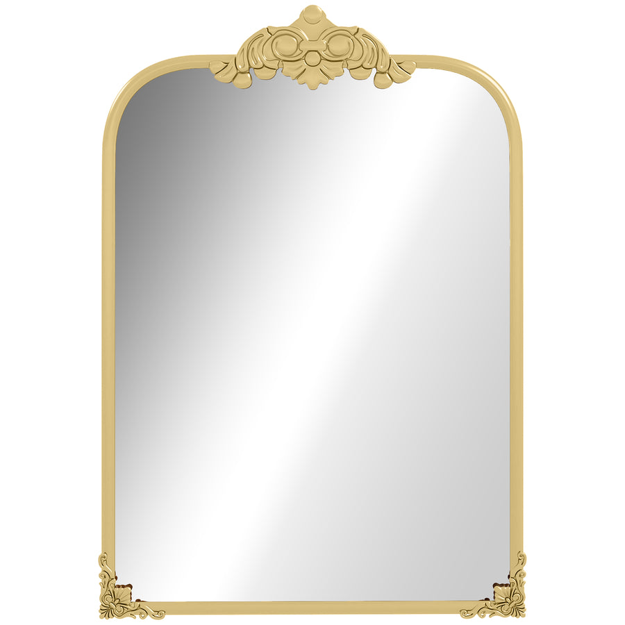HOMCOM Wall Mirror, Decorative Baroque Mirror with Metal Frame, for Bedroom and Living Room, 60 x 87 cm, Gold Tone