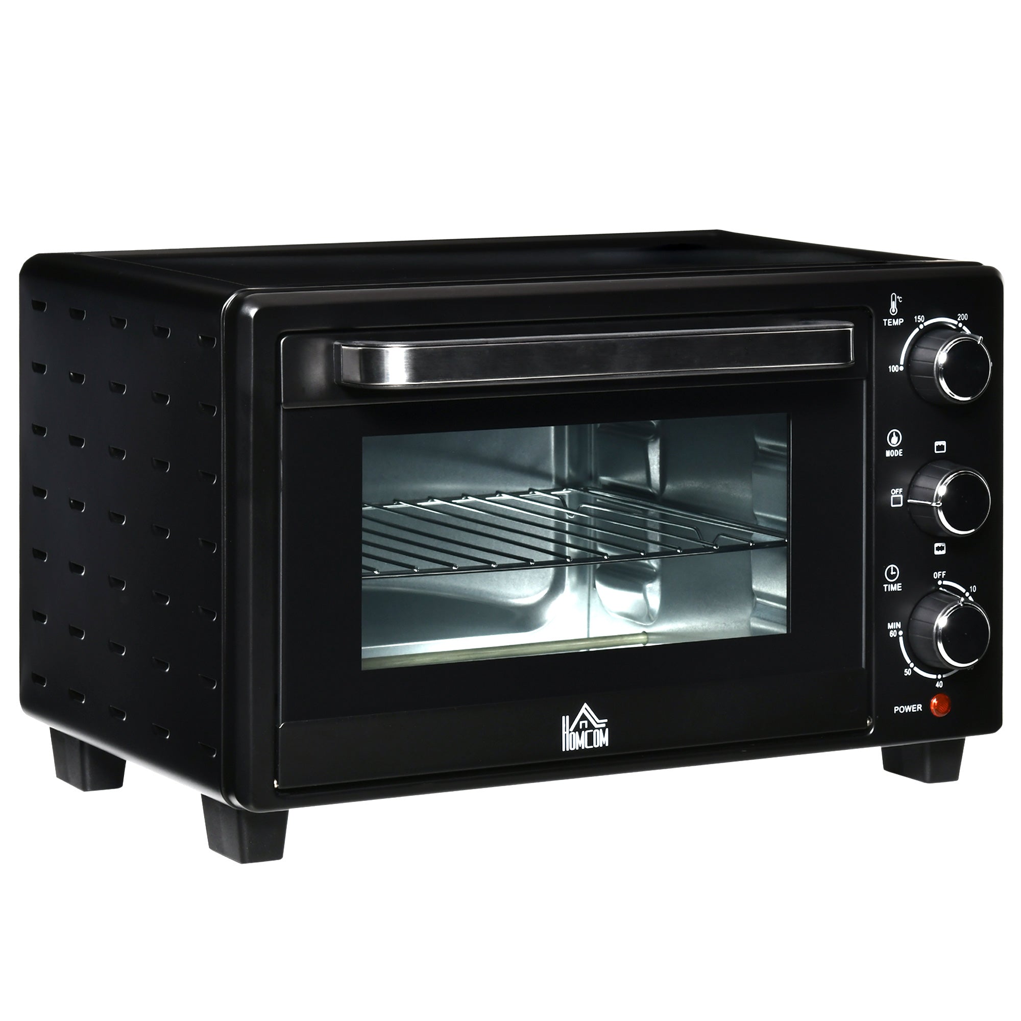 HOMCOM 21L Mini Countertop Oven, 100√Ç¬∞C-230√Ç¬∞C Adjustable Temp - Black