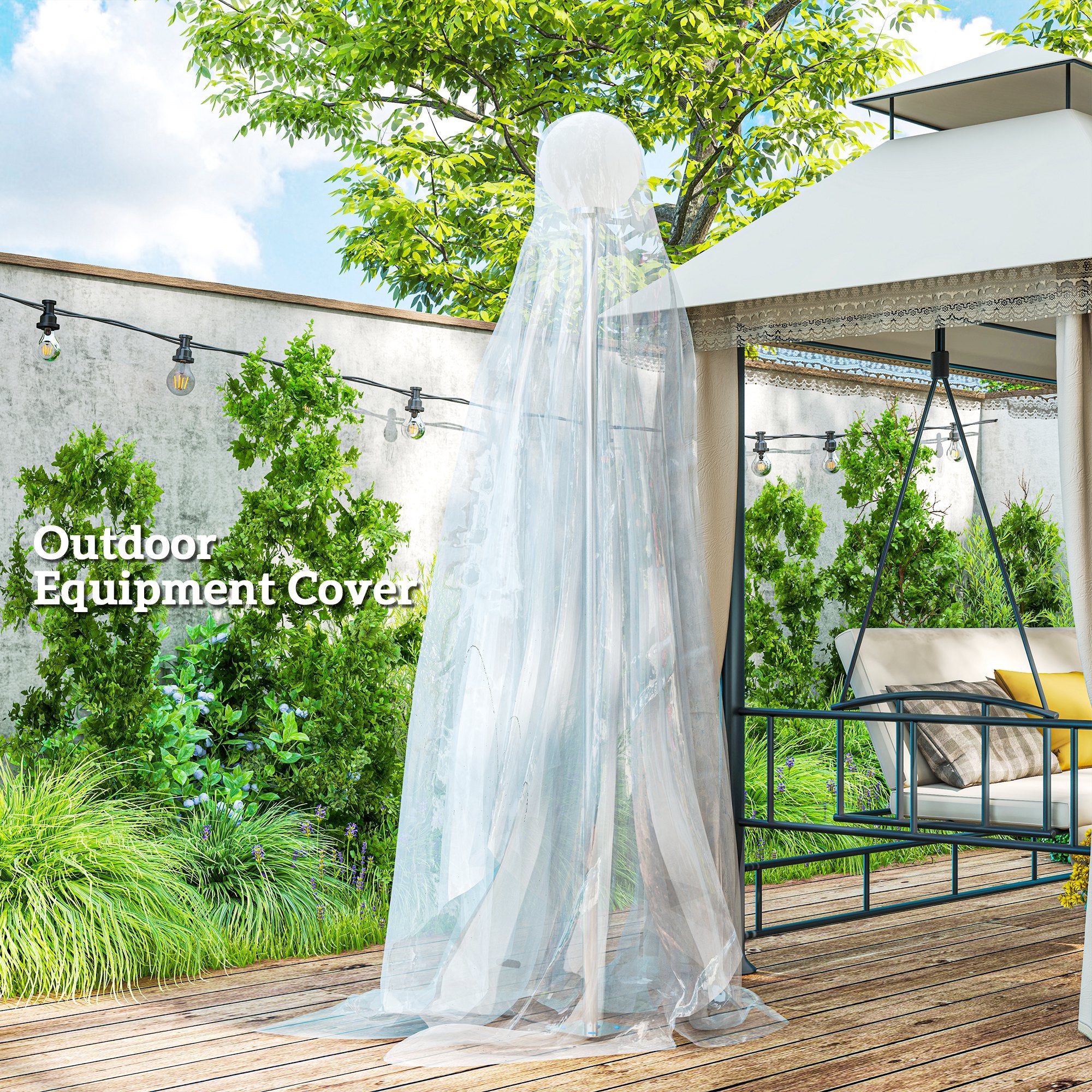 Outsunny 6 X 10m Heavy Duty (150um/6mil) Polypropylene Greenhouse Cover Replacement, UV Resistant Waterproof Plastic Polytunnel Cover, Clear