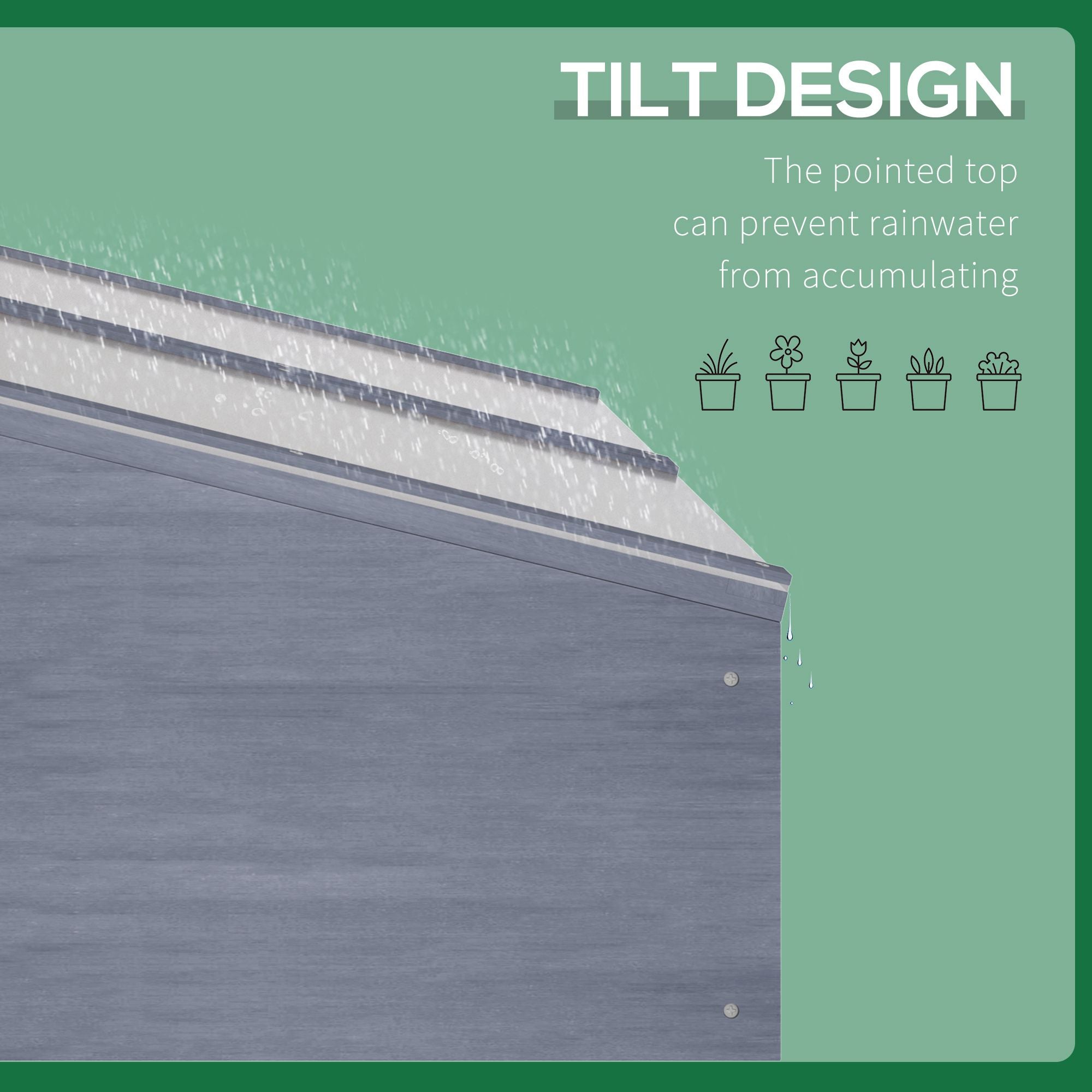 Outsunny Wooden Cold Frame Mini Greenhouse Garden Polycarbonate Grow House with Independent Openable Top Covers for Flowers, Vegetables, Plants, 100 x 50 x 36 cm, Light Grey