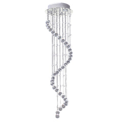 HOMCOM Modern Crystal Chandelier Ceiling Light Pendant Lamp Chrome Finish Glass Droplets New, 30 x 120cm