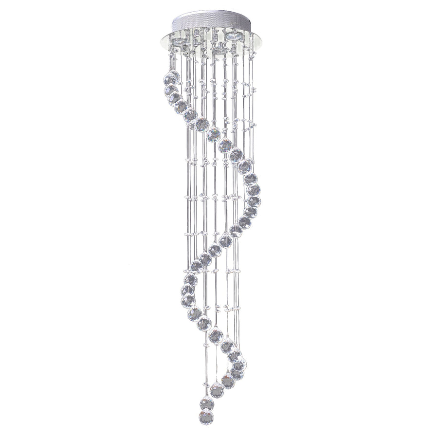 HOMCOM Modern Crystal Chandelier Ceiling Light Pendant Lamp Chrome Finish Glass Droplets New, 30 x 120cm
