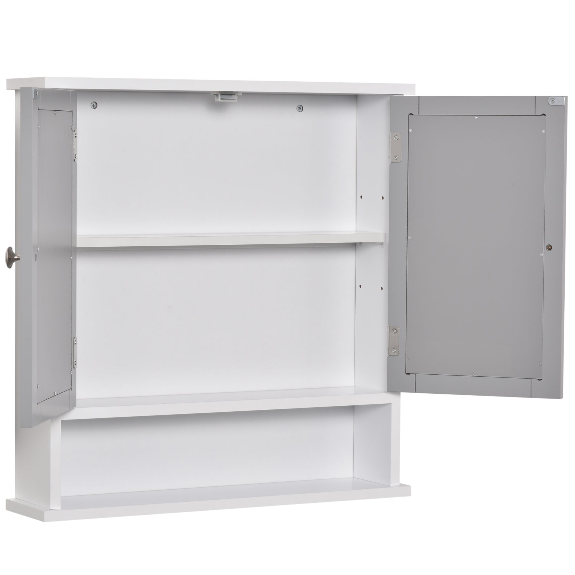 kleankin Bathroom Wall Storage Cabinet - Grey