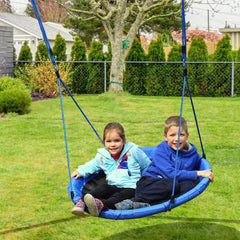 HOMCOM Kid Nest Swing Seat Saucer Tree in Blue