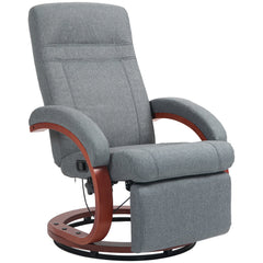 HOMCOM 135 degrees Manual Reclining Swivel Chair, with Footrest - Grey