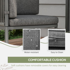 Outsunny 4-Seater Rattan Cube Garden Furniture Set with Cushions - Grey