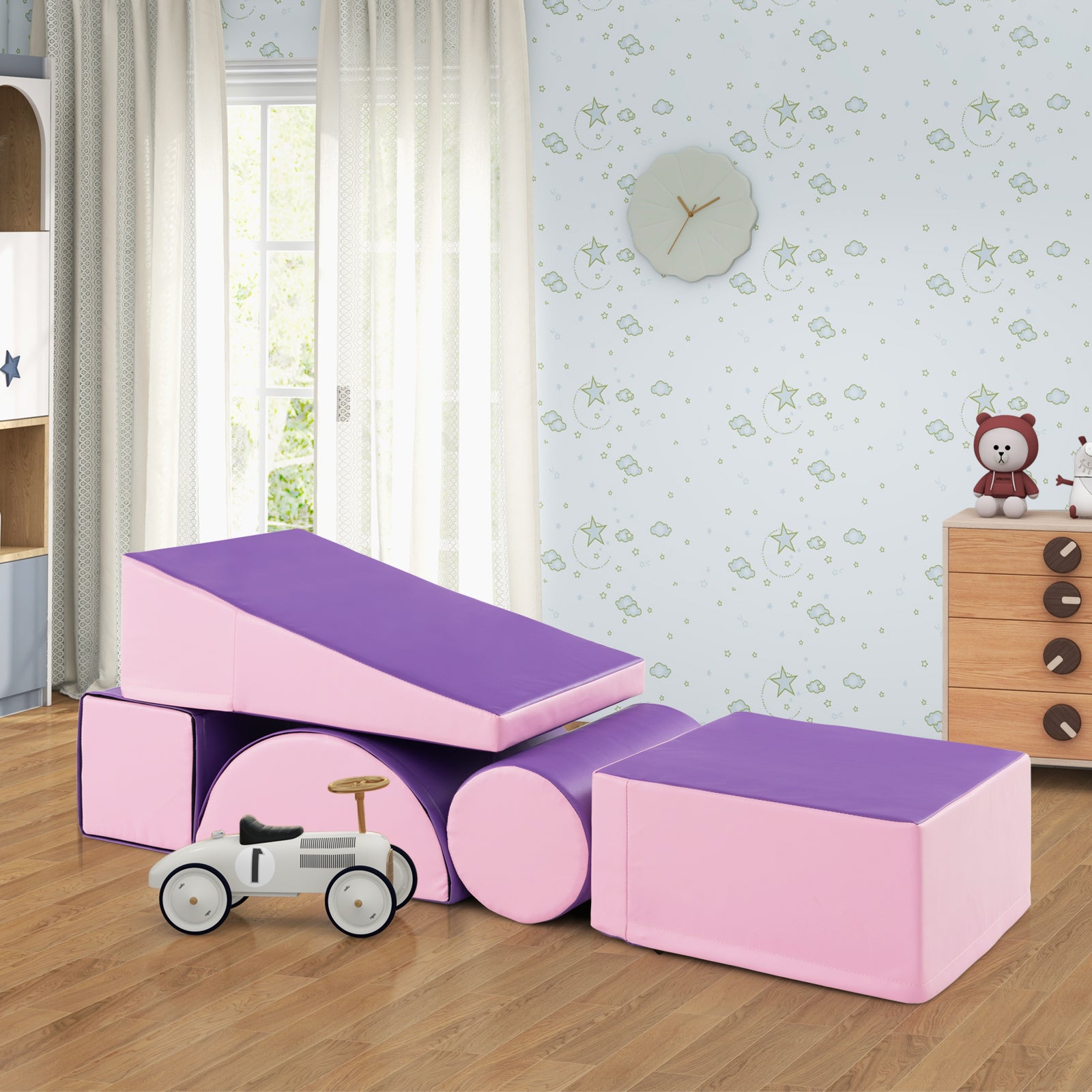 5-Piece Soft Waterproof Kids Climb &amp;amp;amp;amp;amp;amp;amp; Crawl Activity Playset-Purple