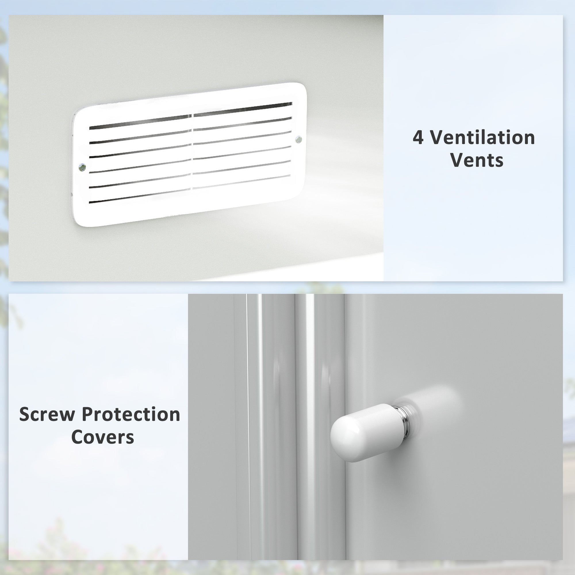 Outsunny Metal Bike Shed, Mobility Scooter Shed House with Foundation Kit, Ventilation, Doors, 9 x 6FT, Silver