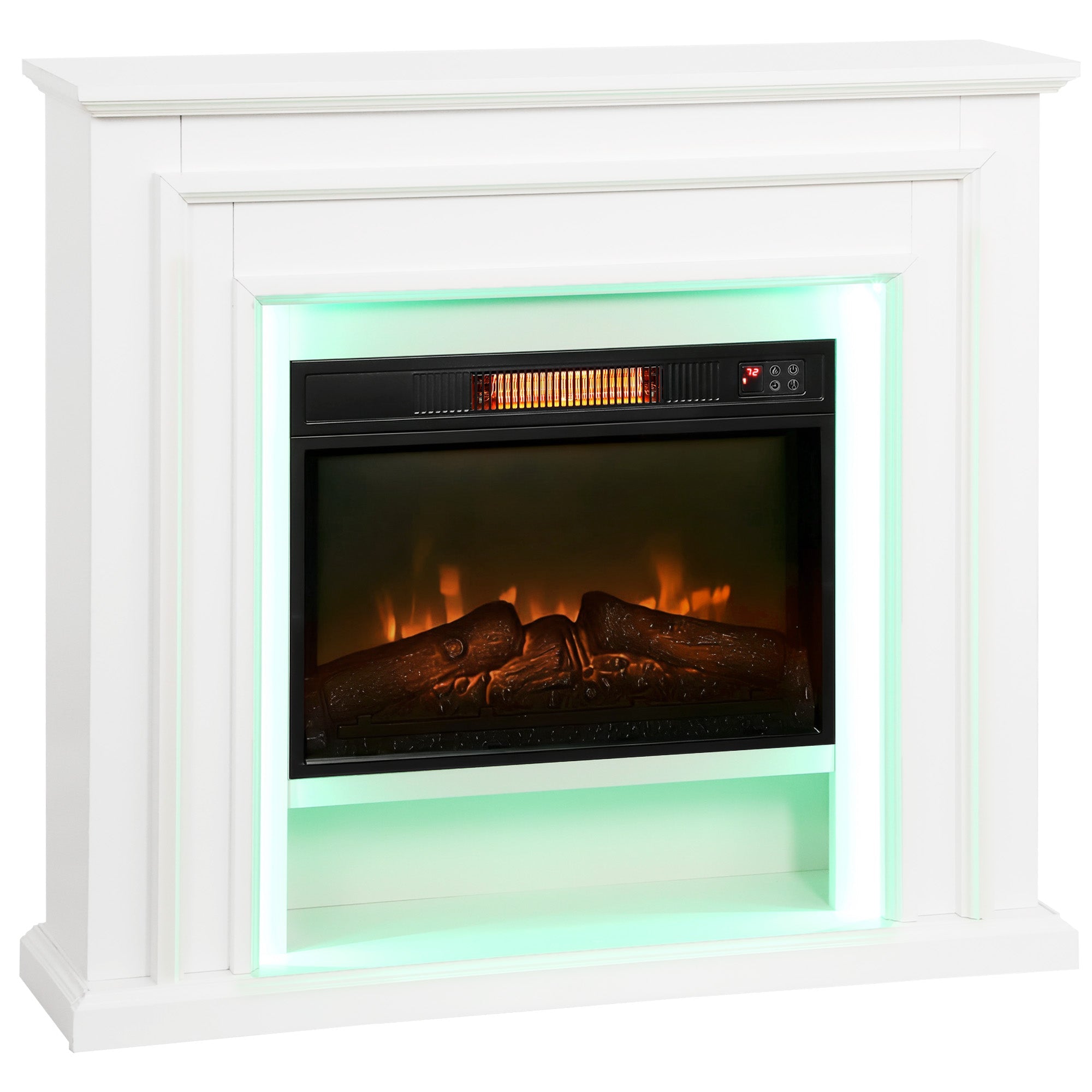 HOMCOM 4777 BTU Multicolour LED Electric Fireplace - White