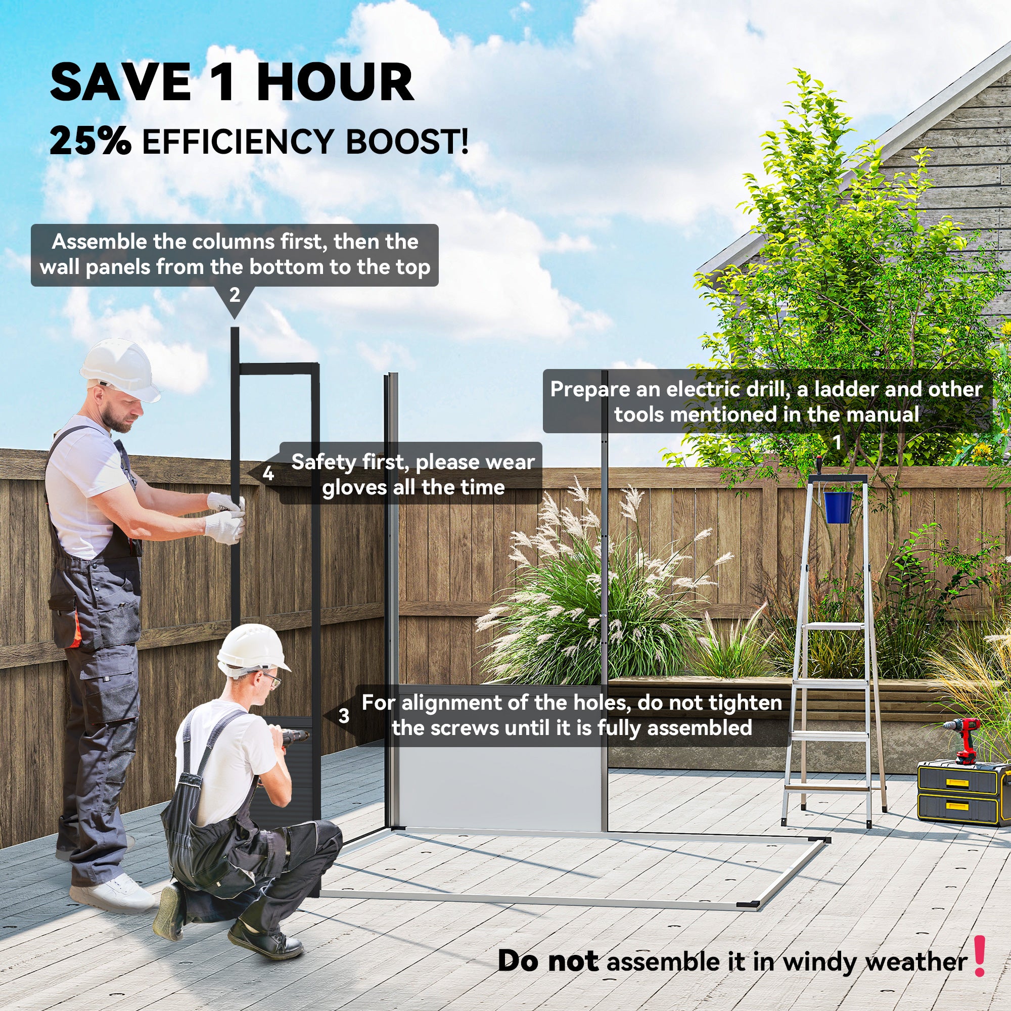 Outsunny 6 x 6ft Outdoor Storage Shed, Plastic Garden Shed with Windows and Air Vents, Outdoor Resin Tool Shed with Latch Doors for Garden, Deck, Dark Grey