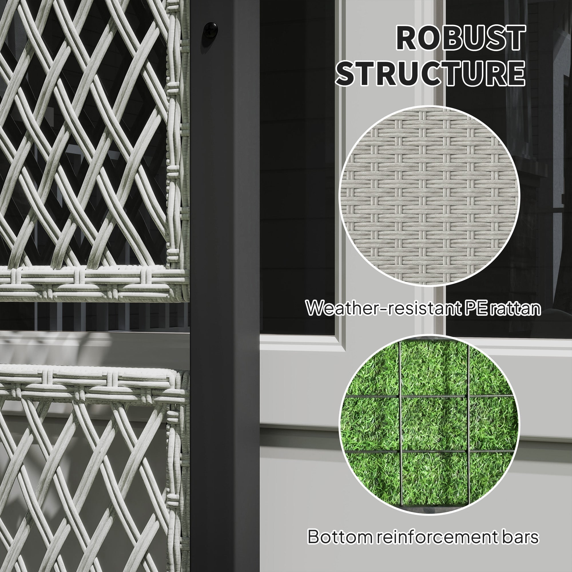 Outsunny Garden Planter Box with Trellis, Liner for Climbing Plants, Vegetables, Flowers, 90 x 35 x 148 cm, Mixed-grey