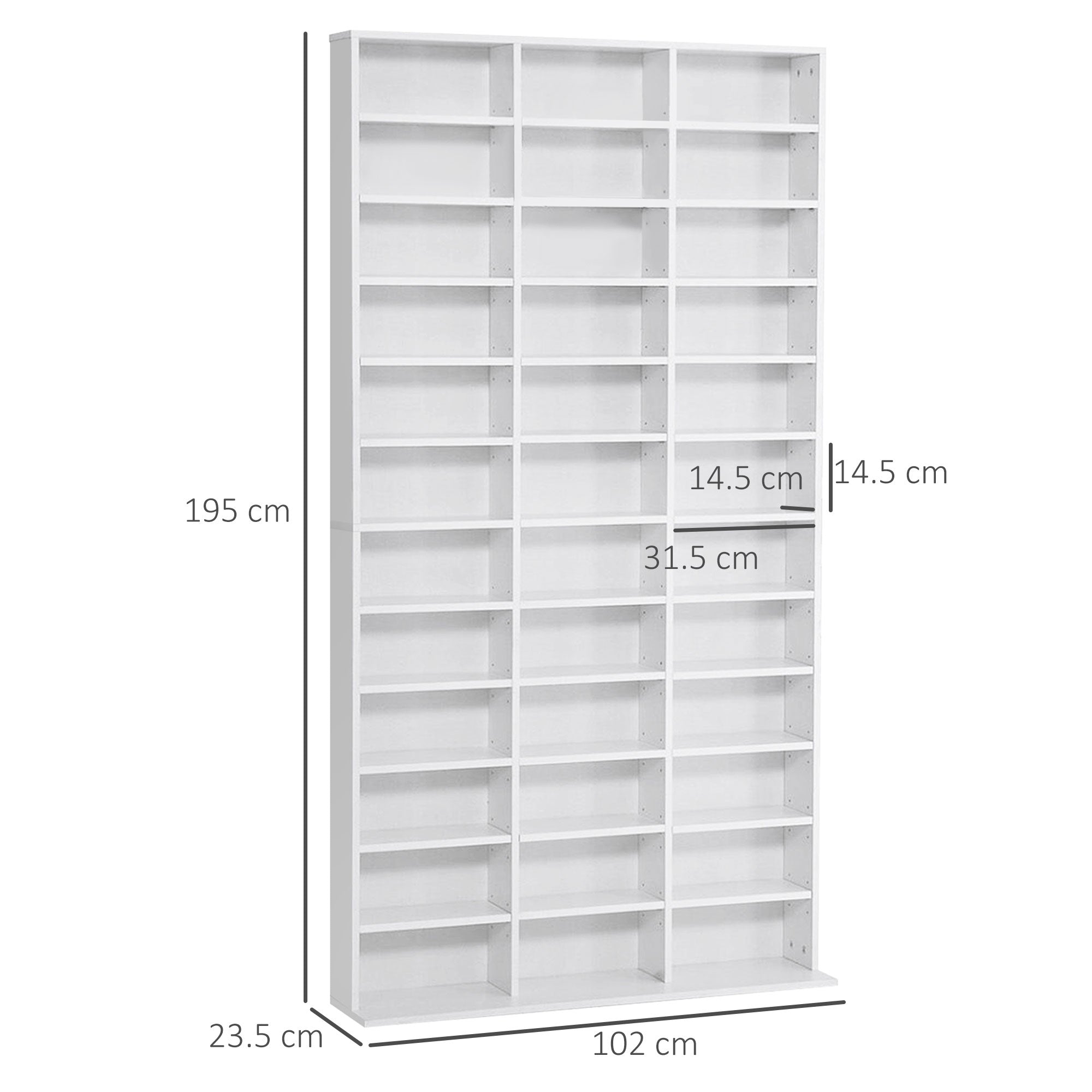 HOMCOM 33 Adjustable Compartment Storage Unit - White