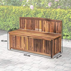 Outsunny Wood Storage Bench for Patio Furniture, Outdoor Garden Seating Tools, Brown - product image 3