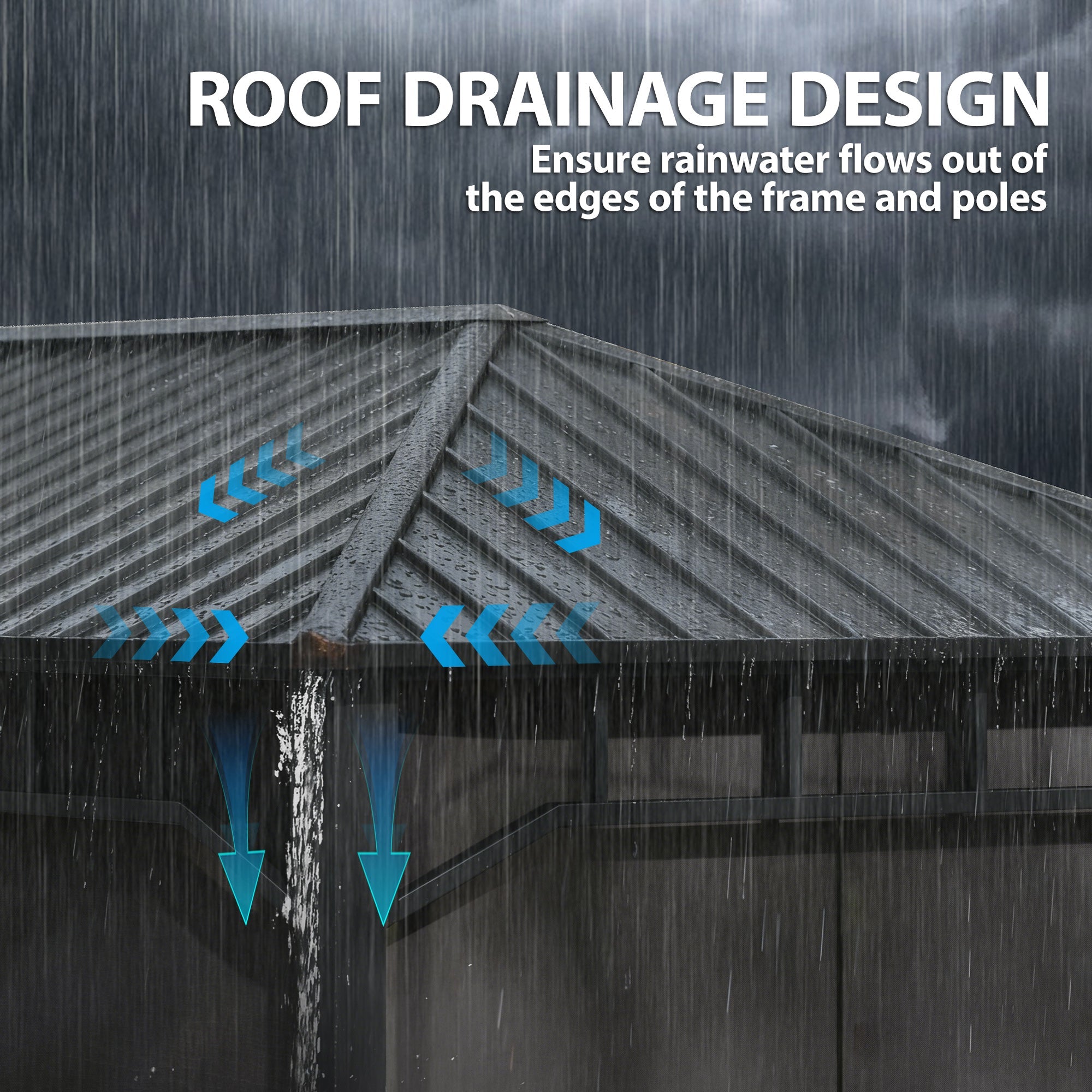 Outsunny 2 x 3.5 m Hardtop Gazebo with Galvanised Steel Roof, Waterproof Permanent Pavilion Garden Gazebo with Netting and Curtains for Patio, Deck, Dark Grey