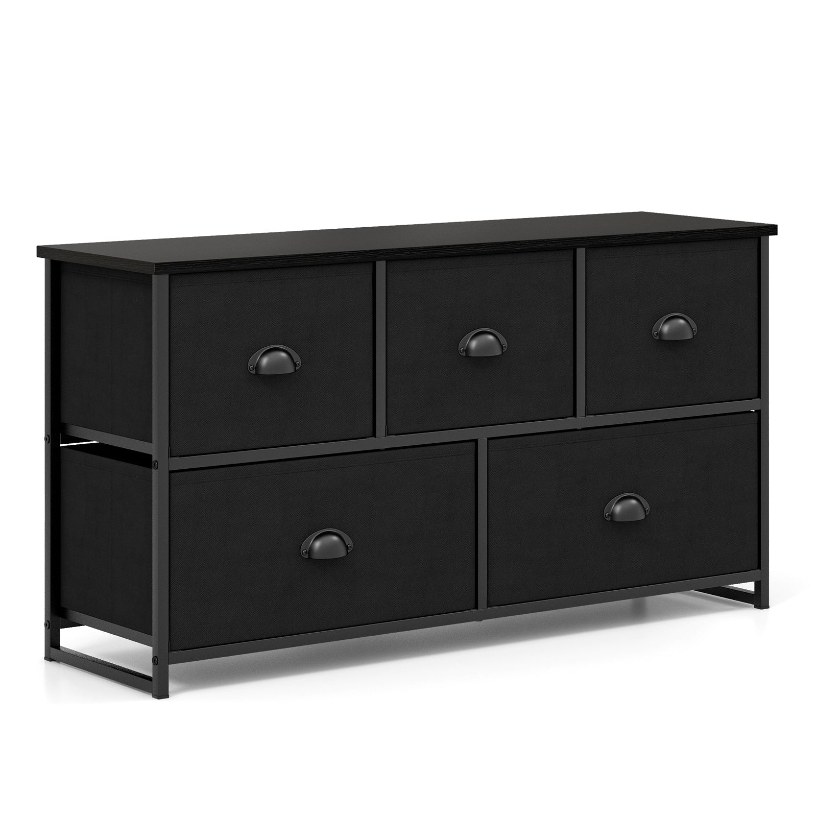 Fabric Drawer Cabinet for Wardrobe, Bedroom, Living Room-Black