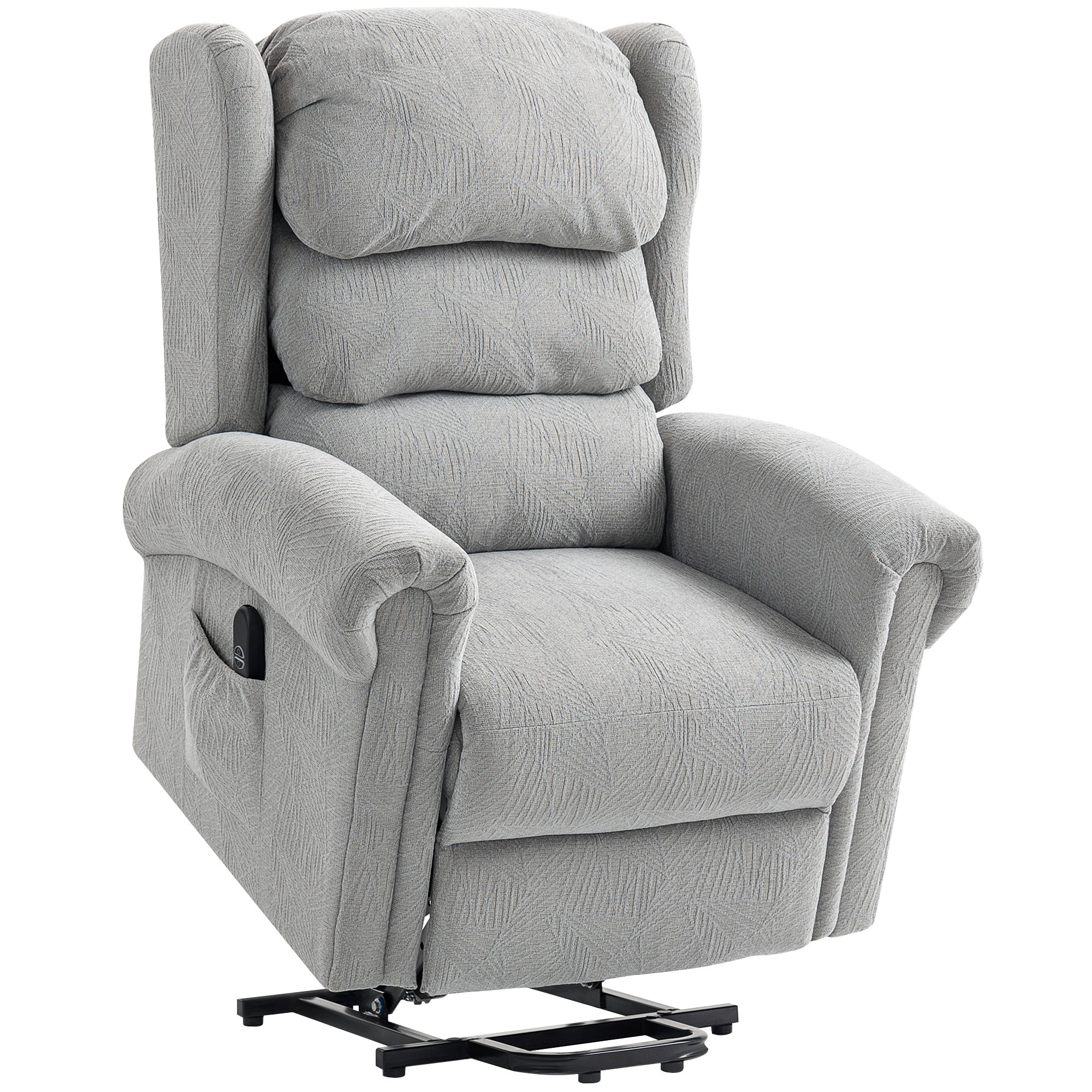 HOMCOM Velvet-Feel Electric Riser Recliner Chair - Grey